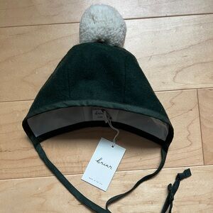 Briar Baby Dark Green Bonnet with white Pom